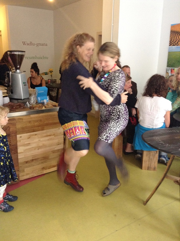 Dancing with Rona at the Galgael Cafe and exhibition space